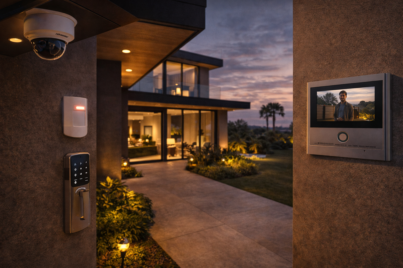High-end villa in Sangli showing smart security system integration