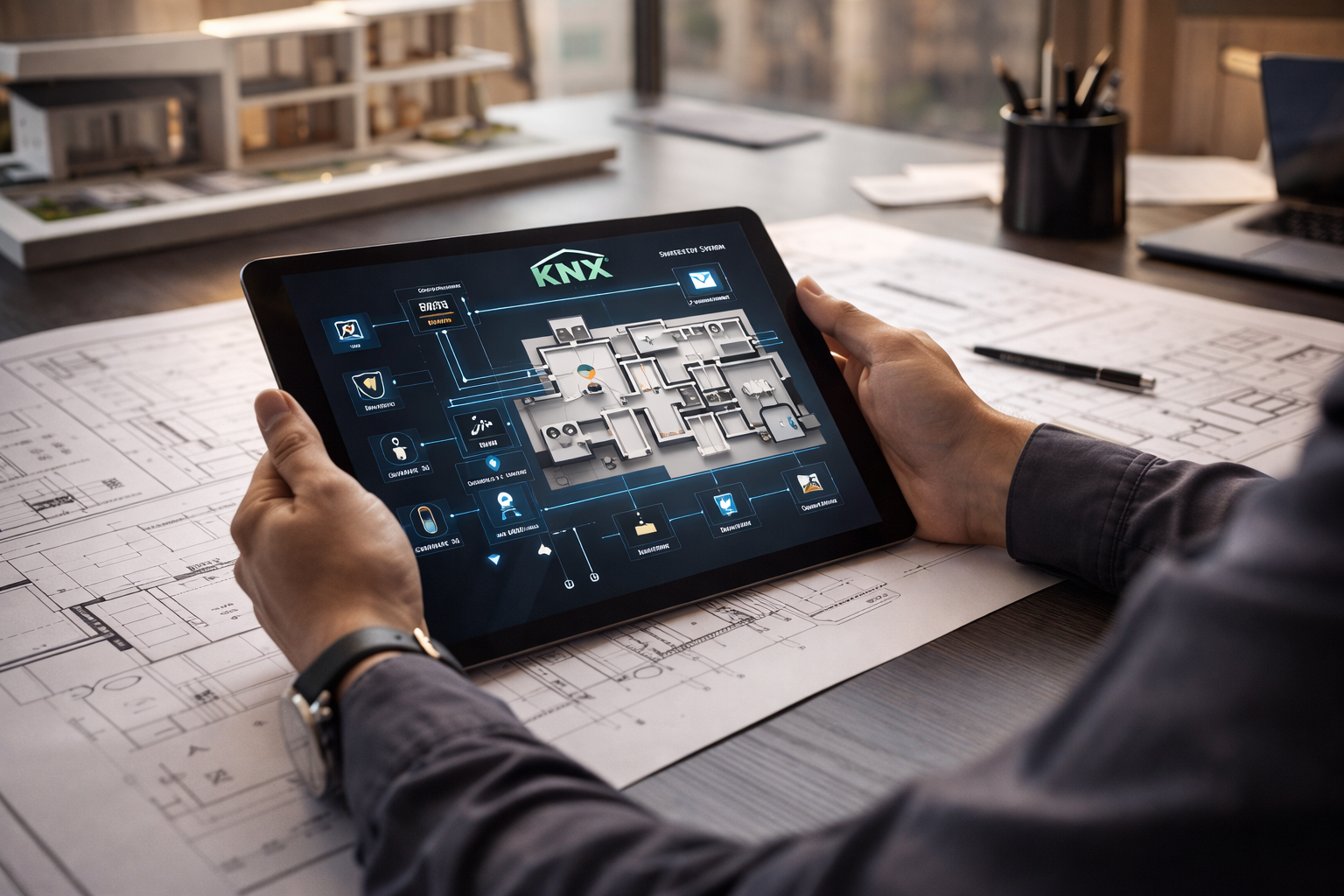 architect planning KNX automation for modern smart homes during design stage