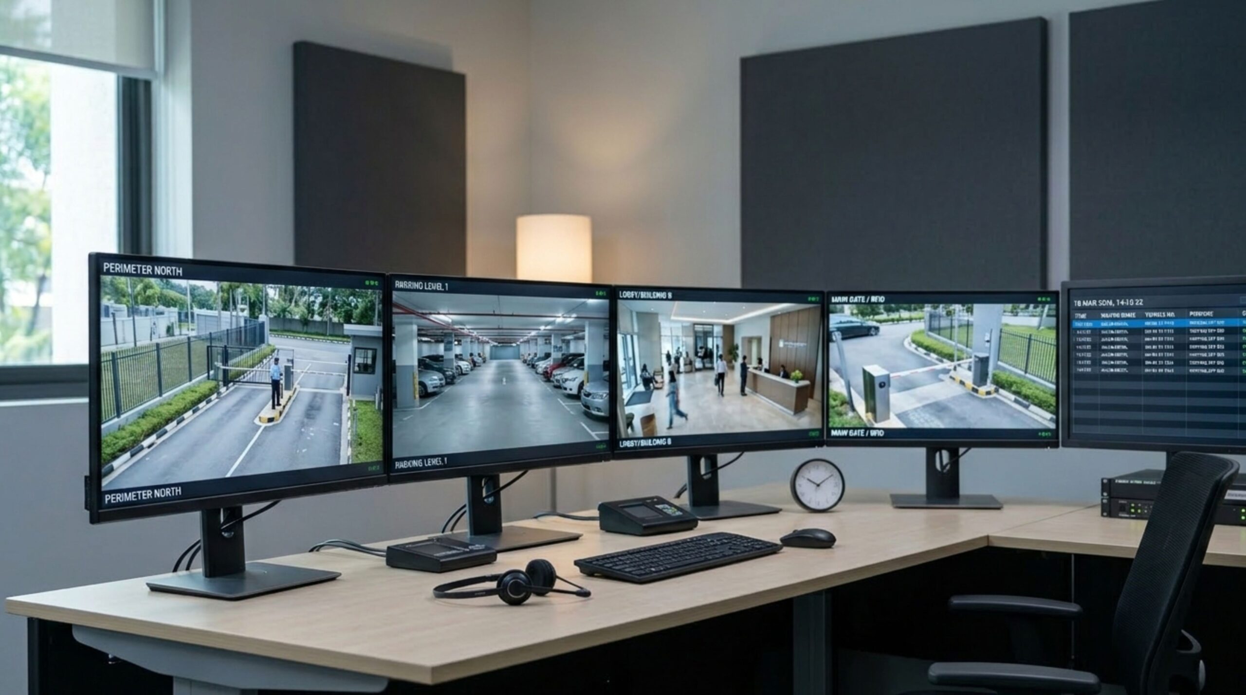 A centralized monitoring station demonstrating professional Smart Gated Community Security in Navi Mumbai through AI-enabled CCTV surveillance.