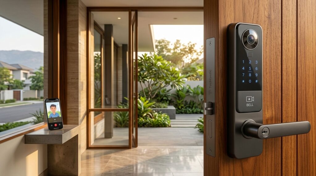 High-end smart security and door lock systems included in the typical cost of home automation in Nashik.