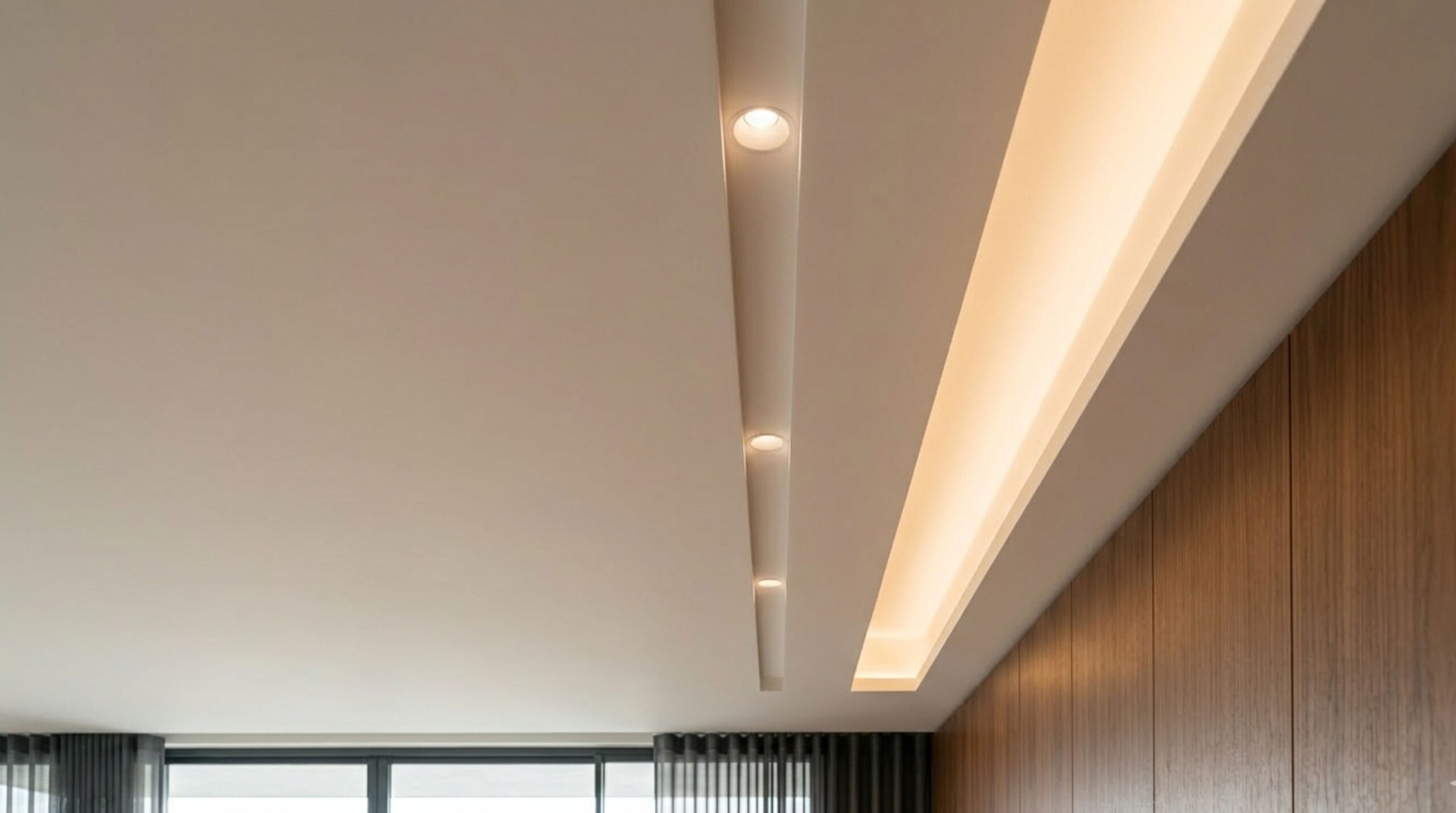 Minimalist trimless lighting design illustrating how smart home automation features for modern architecture enhance aesthetics without visual clutter.