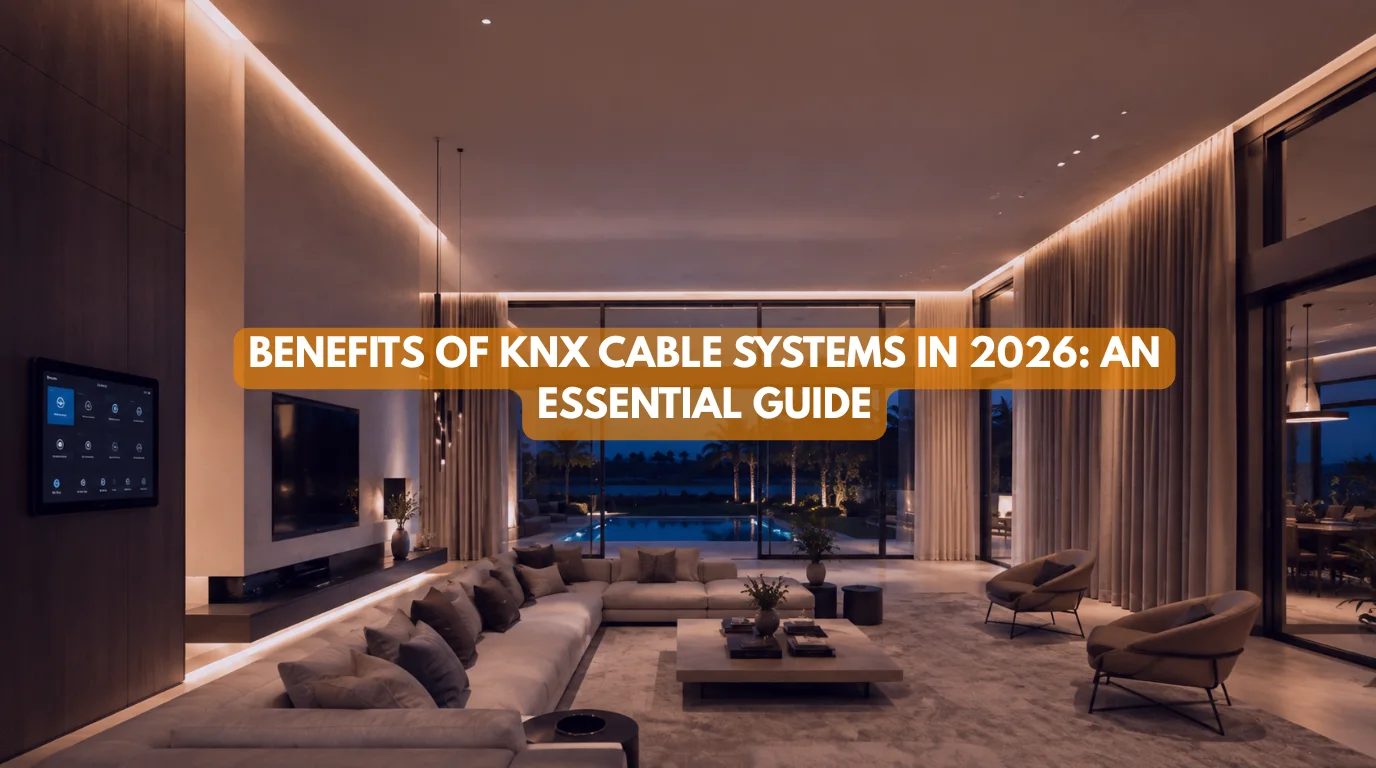 A luxury smart home living room powered by a concealed knx cable system.