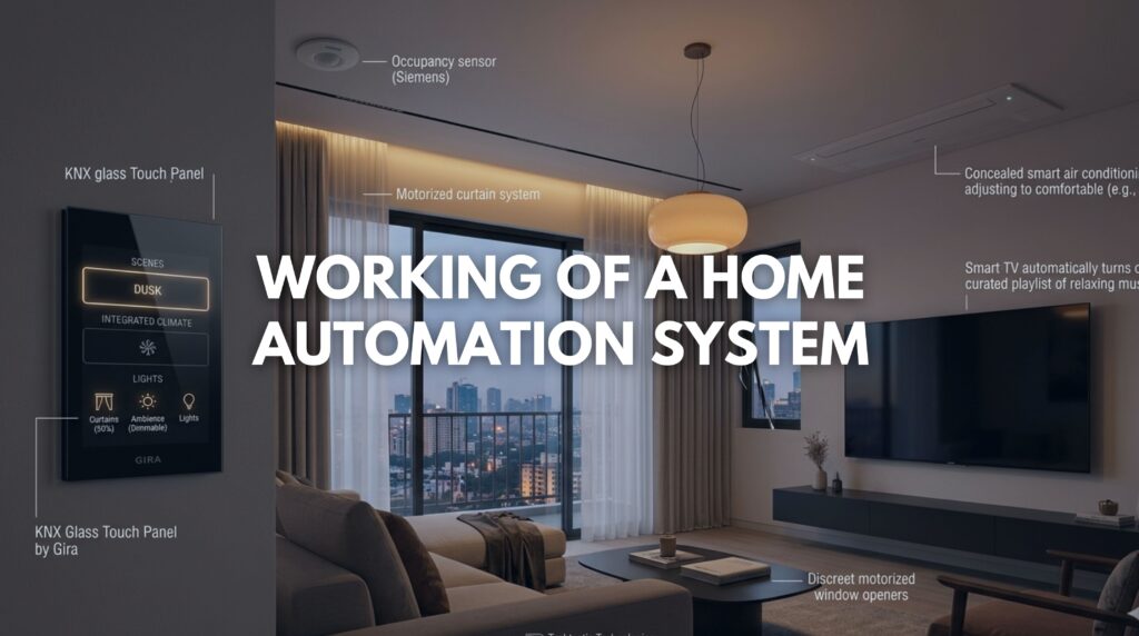 An image showing the usage of a home automation system to enhance the quality of living life.