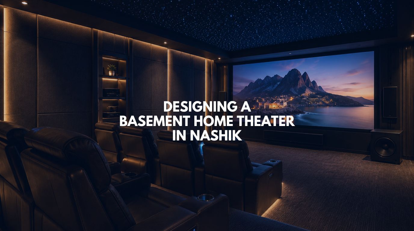 Ultimate luxury basement home theater in a modern Nashik bungalow.