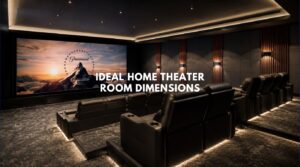 Luxury private cinema with optimized home theater room dimensions and tiered seating in a Lonavla villa.