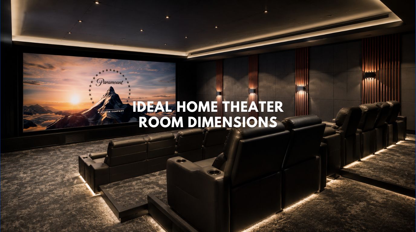 Luxury private cinema with optimized home theater room dimensions and tiered seating in a Lonavla villa.