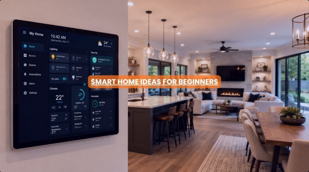 An intuitive central wall dashboard tracking a complete ecosystem of creative smart home ideas