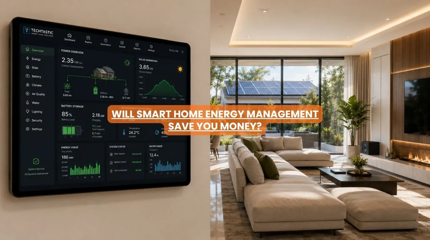 An elegant household tracking terminal running a customized template for smart home energy management.