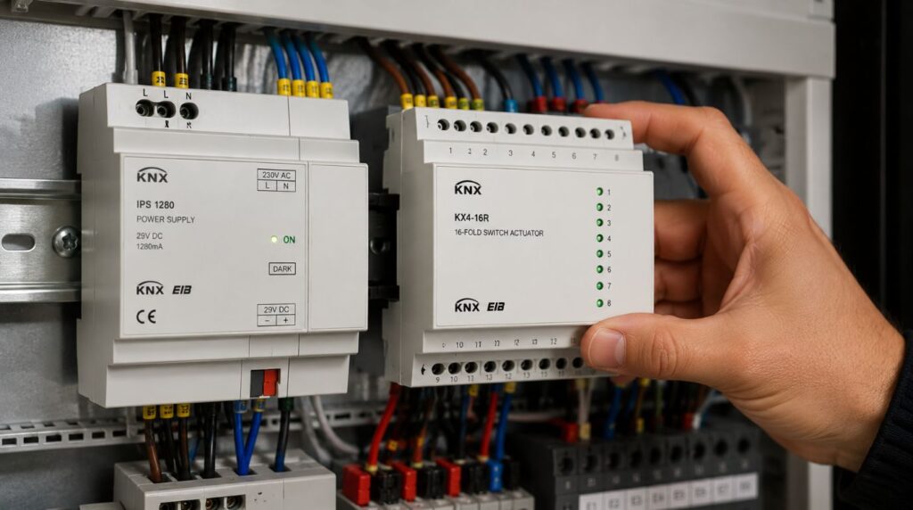 Replacing a panel module and restoring device parameters quickly using a recent knx system backup