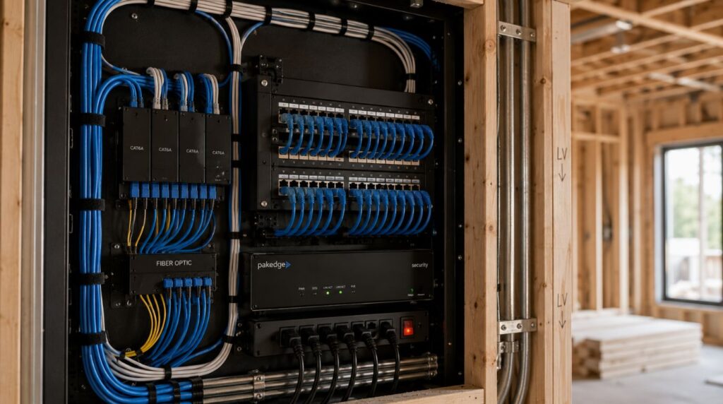 Proactive pre wiring and structured cabling designed to reduce long term hidden home automation cost additions