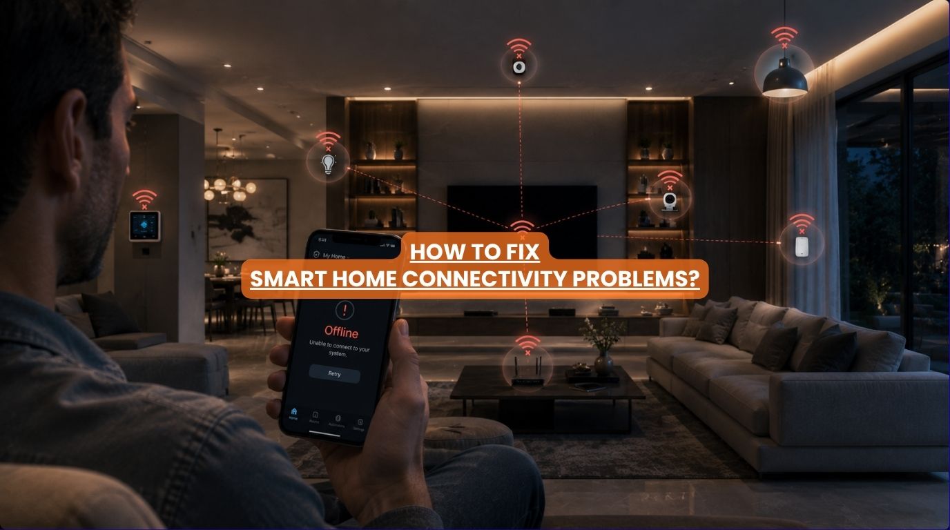 A homeowner experiencing device offline errors while troubleshooting smart home connectivity problems