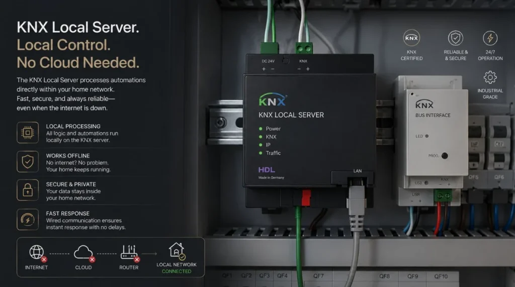 A KNX local server module supporting Smart Homes Without Internet
