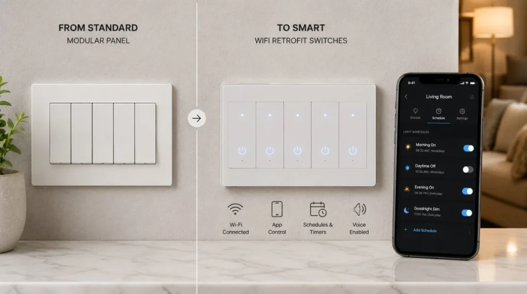 An affordable multi channel wireless module upgrade explaining entry level Smart Light Switches