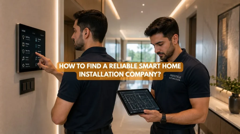 Expert engineers from a professional Smart Home Installation Company programming an integrated touch control screen