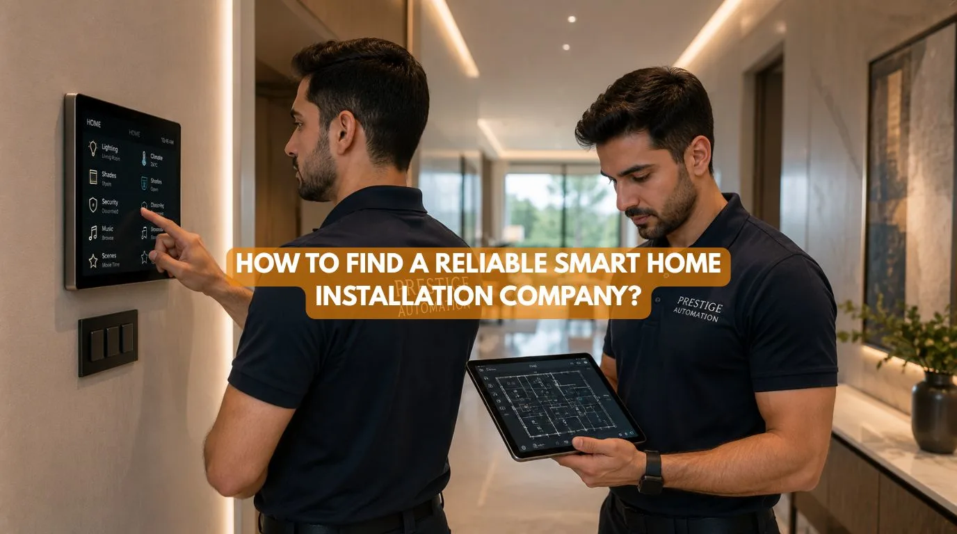 Expert engineers from a professional Smart Home Installation Company programming an integrated touch control screen