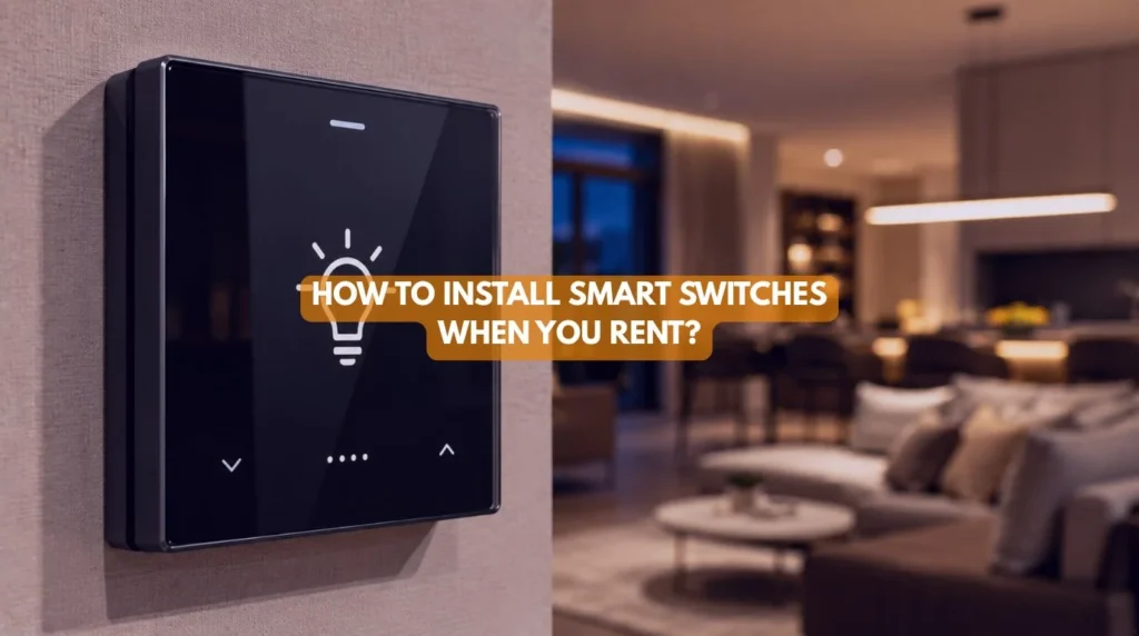 A modern touch screen controller panel showcasing easy to use lighting settings for Smart Switches for Renters
