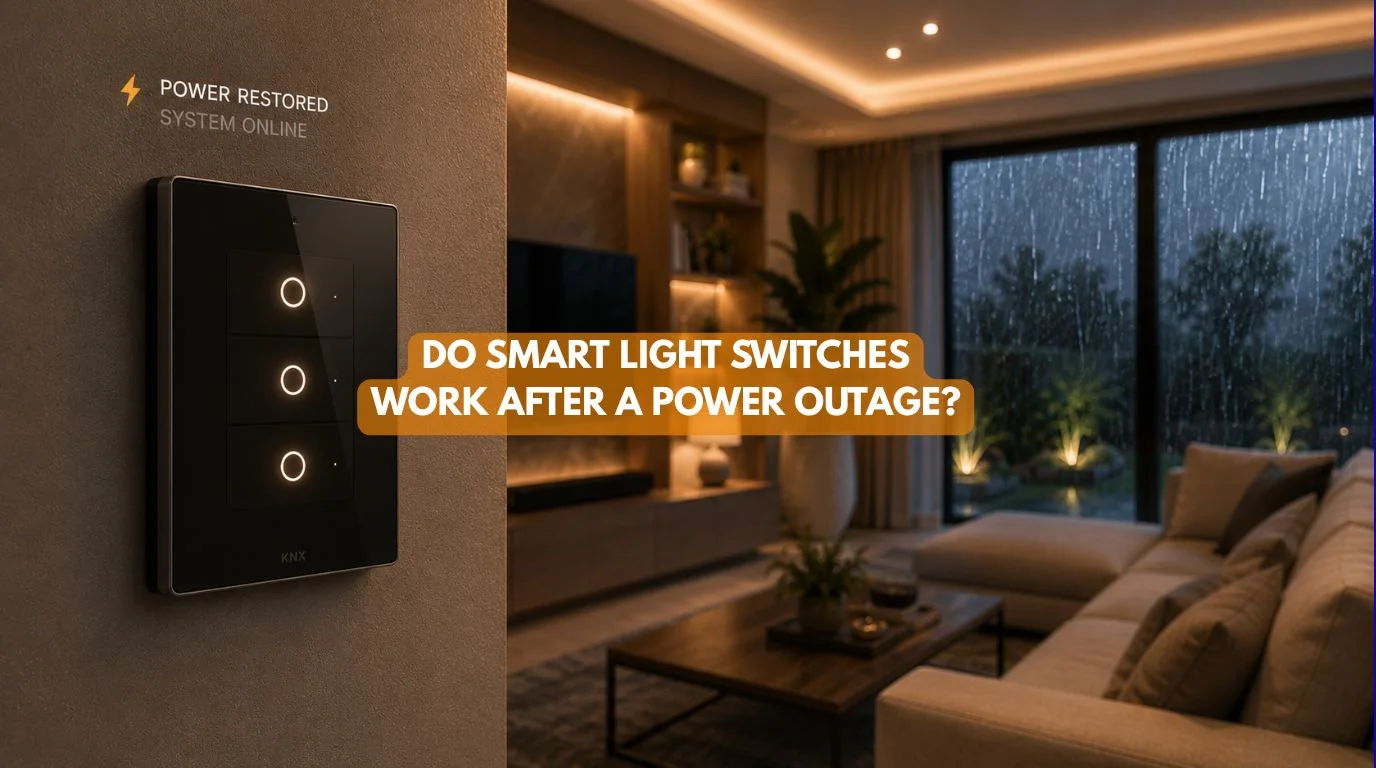 Modern Smart Light Switches automatically powering back on and restoring their memory settings after a residential power outage