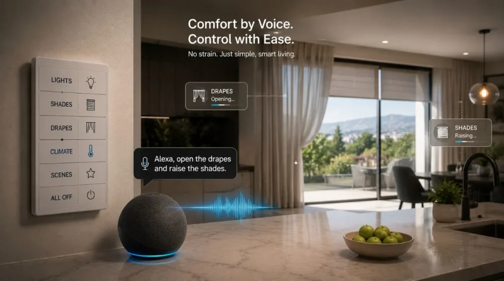 A simplified smart wall control interface optimized for easy navigation inside a Smart home for older adults